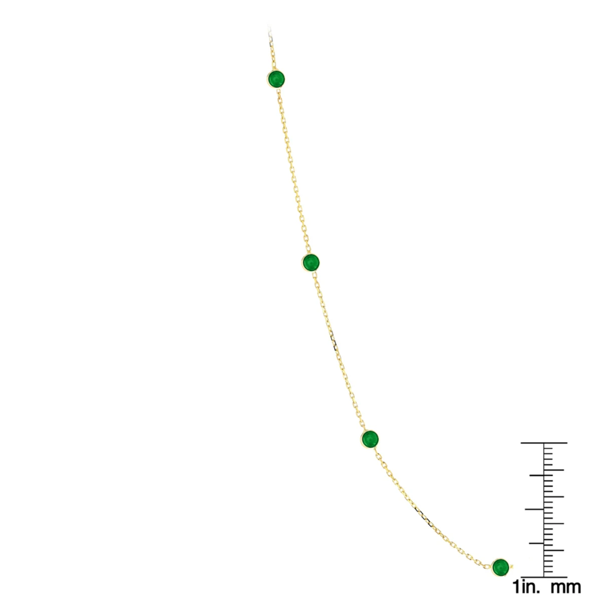 Gemstone By The Yard Chain: 14K Yellow Gold Women's Emerald Necklace 1.33ct 5 Gemstone By The Yard Chain: 14K Yellow Gold Women's Emerald Necklace 1.33ct - Image 5