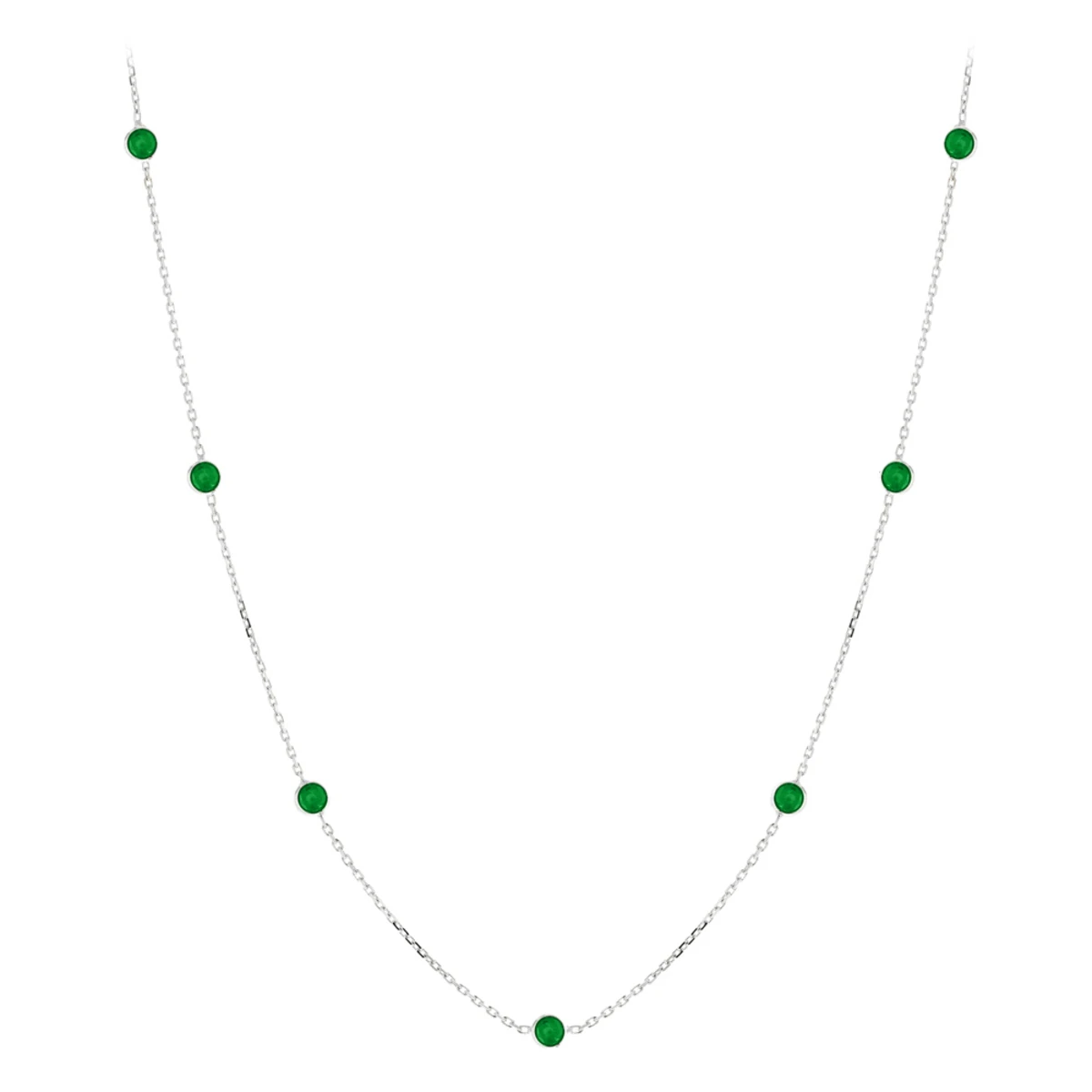 Gemstone By The Yard Chain: 14K Yellow Gold Women's Emerald Necklace 1.33ct 2 Gemstone By The Yard Chain: 14K Yellow Gold Women's Emerald Necklace 1.33ct - Image 2