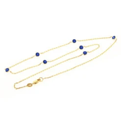 Gemstone By The Yard Necklace 14K Yellow Gold Women's Blue Sapphire Necklace 1.75ct -Luxurman gemstone by the yard necklace 14k gold womens blue sapphire necklace 175ct backye