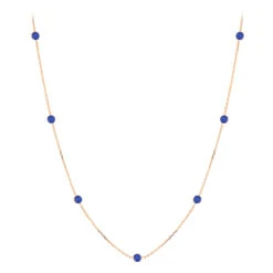 Gemstone By The Yard Necklace 14K Yellow Gold Women's Blue Sapphire Necklace 1.75ct -Luxurman gemstone by the yard necklace 14k gold womens blue sapphire necklace 175ct ro