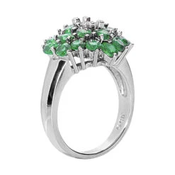 Ladies Diamond And Emerald Ring 14K White Gold 0.24ctd 4.40ct -Luxurman gemstone jewelry ladies diamond and emerald ring 14k 024ctd 440cte p 29488 back white