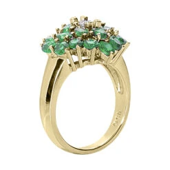 Ladies Diamond And Emerald Ring 14K White Gold 0.24ctd 4.40ct -Luxurman gemstone jewelry ladies diamond and emerald ring 14k 024ctd 440cte p 29488 back yellow