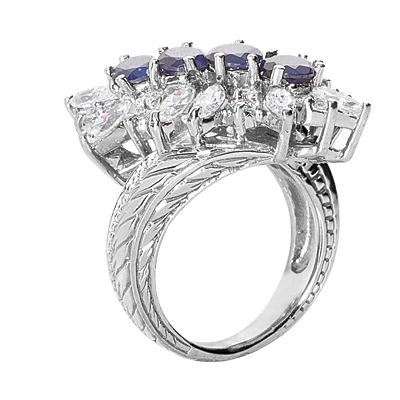 Ladies Diamond And Sapphire Ring 14K White Gold 1.90ctd 1.60cts 3 Ladies Diamond And Sapphire Ring 14K White Gold 1.90ctd 1.60cts - Image 3