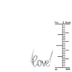 Genuine Diamond Love Necklace Sterling Silver Luxurman Love Quotes For Her -Luxurman genuine diamond love necklace sterling silver luxurman love quotes for her ruler