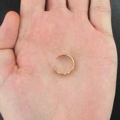 Thin Solid 14K Yellow Gold Toe Ring Bamboo Motif -Luxurman gold body jewelry 14k solid gold toe ring bamboo motif p 5976bod