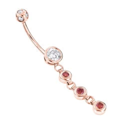 14K White Gold White Pink Diamond Belly Button Ring 0.86ct 7 14K White Gold White Pink Diamond Belly Button Ring 0.86ct -Luxurman gold body jewelry white pink diamond belly button ring 14k 086ct ro