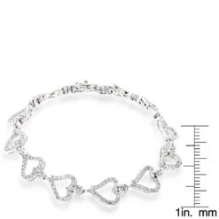 Gold Diamond Heart Bracelet 14K White Gold 3.26ct 11 Gold Diamond Heart Bracelet 14K White Gold 3.26ct -Luxurman gold diamond heart bracelet 14k 326ct p 41381 rulerwh