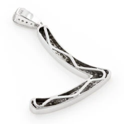 Gold Diamond Initial Pendant 2ct 10K White Gold Any Letter 8 Gold Diamond Initial Pendant 2ct 10K White Gold Any Letter -Luxurman gold diamond initial pendant 2ct 10k any letter backwh