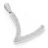 Gold Diamond Initial Pendant 2ct 10K White Gold Any Letter