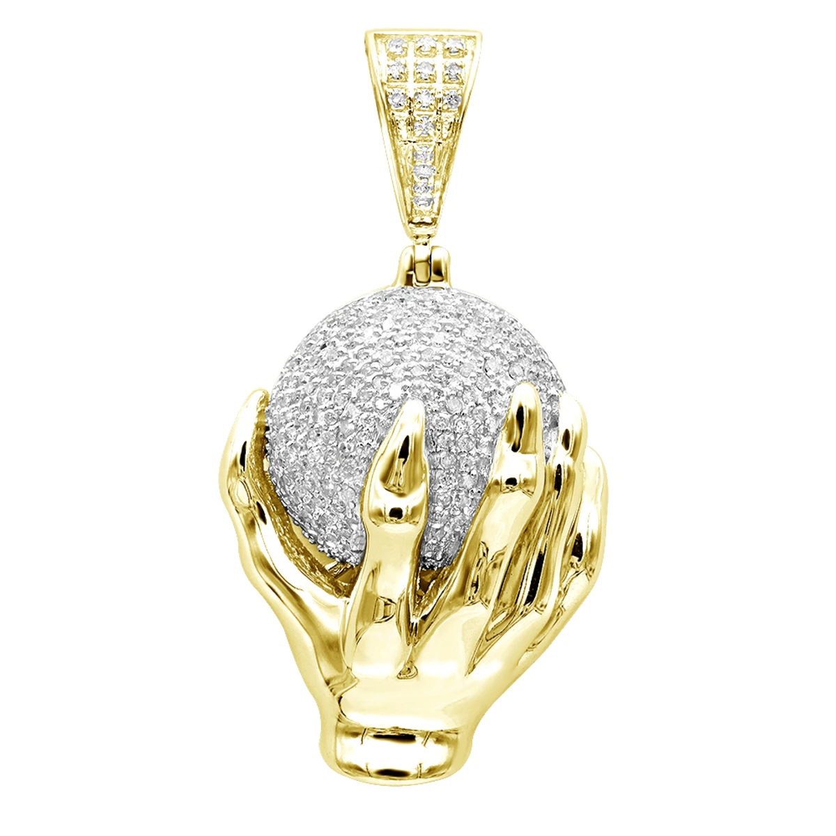 Gold The World Is Mine Diamond Pendant For Men Dragon Claw Holding A Ball 2 Gold The World Is Mine Diamond Pendant For Men Dragon Claw Holding A Ball - Image 2