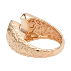 Good Luck Men's 14K Yellow Gold Nugget Horseshoe Diamond Ring 0.5ct By Luxurman -Luxurman good luck mens 14k gold nugget horseshoe diamond ring 05ct by luxurman backro