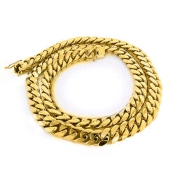 Half Kilo 14K Yellow Gold Miami Cuban Link Chain For Men 14mm 22-40in -Luxurman half kilo yellow gold miami cuban link colossal chain 14mm 22 40in boxye