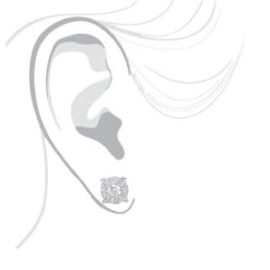 Halo 14K White Gold Cluster Diamond Earrings Studs For Men Or Women 3/4ct -Luxurman halo 14k gold cluster diamond earrings studs for men or women 34ct bodwh