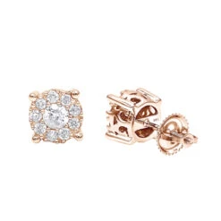 Halo 14K White Gold Cluster Diamond Earrings Studs For Men Or Women 3/4ct -Luxurman halo 14k gold cluster diamond earrings studs for men or women 34ct ro