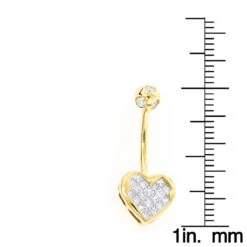 Heart Shaped 14K Yellow Gold Diamond Belly Button Ring 0.66ct 9 Heart Shaped 14K Yellow Gold Diamond Belly Button Ring 0.66ct -Luxurman heart shaped 14k gold diamond belly button ring 066ct p 5865 rulerye