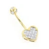 Heart Shaped 14K Yellow Gold Diamond Belly Button Ring 0.66ct