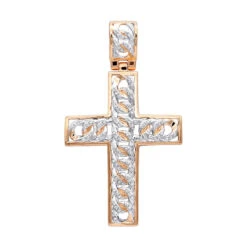 Hip Hop 10K Yellow Gold Cuban Link Chain Diamond Cross Pendant For Men -Luxurman hip hop jewelry 10k gold cuban link chain diamond cross pendant for men ro
