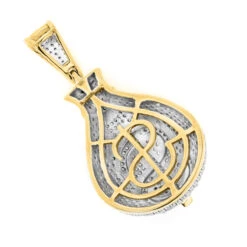 Hip Hop 10K Yellow Gold Diamond Money Bag Pendant 1.15ct -Luxurman hip hop jewelry 10k gold diamond money bag pendant 115ct backye
