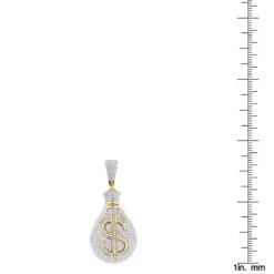 Hip Hop 10K Yellow Gold Diamond Money Bag Pendant 1.15ct -Luxurman hip hop jewelry 10k gold diamond money bag pendant 115ct rulerye