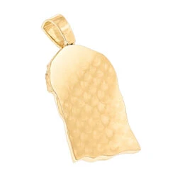 Hip Hop 14K Yellow Gold Round Diamond Jesus Head Pendant 3.5ct By Luxurman -Luxurman hip hop jewelry 14k gold round diamond jesus head pendant 35ct by luxurman backye