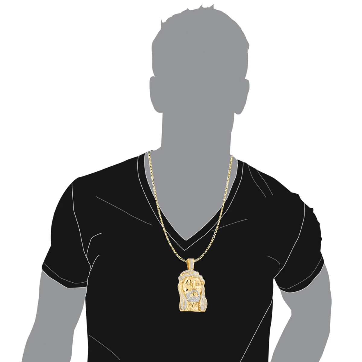 Real Hip Hop Large 14K White Gold Diamond Jesus Face Pendant 7ct 5 Real Hip Hop Large 14K White Gold Diamond Jesus Face Pendant 7ct - Image 5