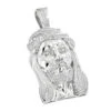 Real Hip Hop Large 14K White Gold Diamond Jesus Face Pendant 7ct