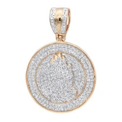 Hip Hop Praying Hands Diamond Pendant For Men 14K Yellow Gold Medallion -Luxurman hip hop jewelry praying hands diamond pendant for men 14k gold medallion ro