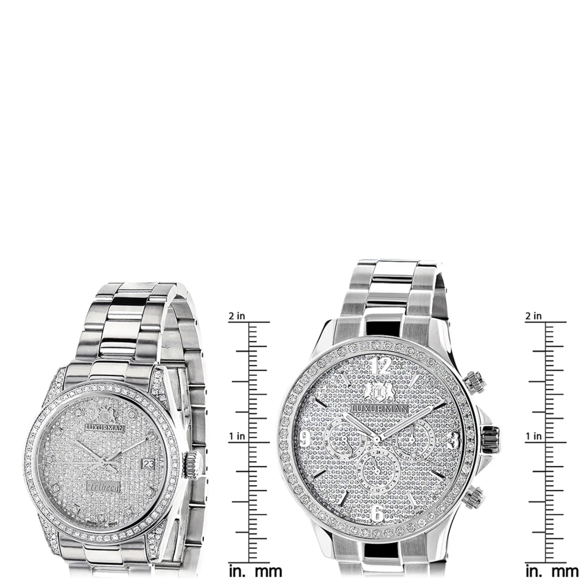 His And Hers Stainless Steel Luxurman Diamond Watch Set 3.5ct 5 His And Hers Stainless Steel Luxurman Diamond Watch Set 3.5ct - Image 5