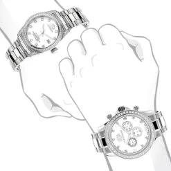 His And Hers White Gold Pltd Luxurman Diamond Watch Set 3.5ct 7 His And Hers White Gold Pltd Luxurman Diamond Watch Set 3.5ct -Luxurman his and hers watches white gold pltd luxurman diamond watch set 35ct 3