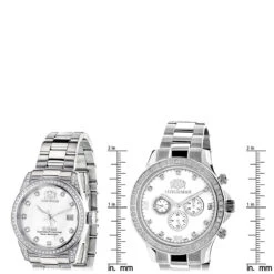 His And Hers White Gold Pltd Luxurman Diamond Watch Set 3.5ct 9 His And Hers White Gold Pltd Luxurman Diamond Watch Set 3.5ct -Luxurman his and hers watches white gold pltd luxurman diamond watch set 35ct ruler