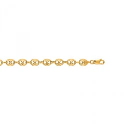 Hollow 14K Yellow Gold Gucci Chain For Men & Women Mariner Puffed 11mm Wide