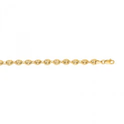 Hollow 14K Yellow Gold Gucci Chain For Men & Women Mariner Puffed 4.5mm Wide
