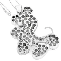 Huge 10K White Gold Diamond Mickey Mouse Pendant 4ct 8 Huge 10K White Gold Diamond Mickey Mouse Pendant 4ct -Luxurman huge 10k diamond mickey mouse pendant 4ct p 44281 backwh
