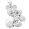 Huge 10K White Gold Diamond Mickey Mouse Pendant 4ct