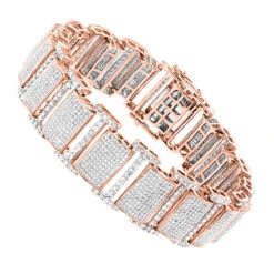 Iced Out 10K White Gold Pave Diamond Bracelet For Men 13.78 8 Iced Out 10K White Gold Pave Diamond Bracelet For Men 13.78 -Luxurman iced out bracelets 10k pave diamond bracelet 1378 p 35747 ro