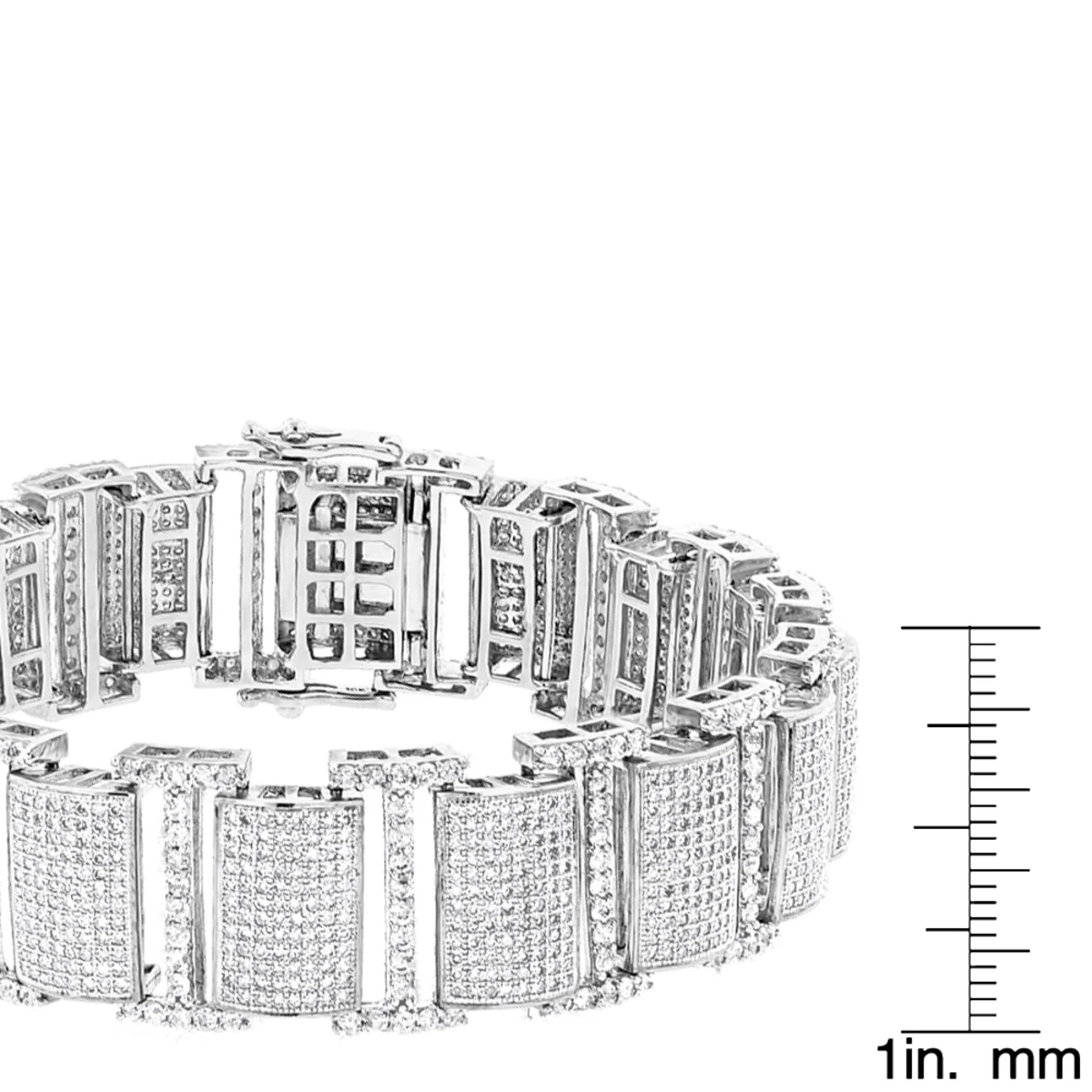 Iced Out 10K White Gold Pave Diamond Bracelet For Men 13.78 6 Iced Out 10K White Gold Pave Diamond Bracelet For Men 13.78 - Image 6