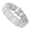 Iced Out 10K White Gold Pave Diamond Bracelet For Men 13.78