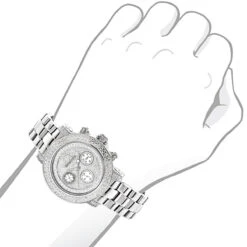 Iced Out Diamond 0.3ct Luxurman Diamond Watch For Women -Luxurman iced out diamond watches 03ct luxurman diamond watch p 43370box