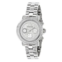 Iced Out Diamond For Women 2ct Luxurman Montana Diamond Watch