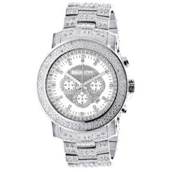 Iced Out Luxurman Diamond Watch With Chronograph 2ct Escalade