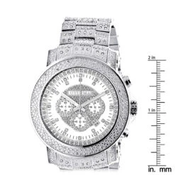 Iced Out Luxurman Diamond Watch With Chronograph 2ct Escalade -Luxurman iced out luxurman diamond watch with chronograph 2ct escalade ruler