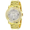 Iced Out Luxurman Large Diamond Bezel Watch For Men Yellow Gold Plated 2.5ct