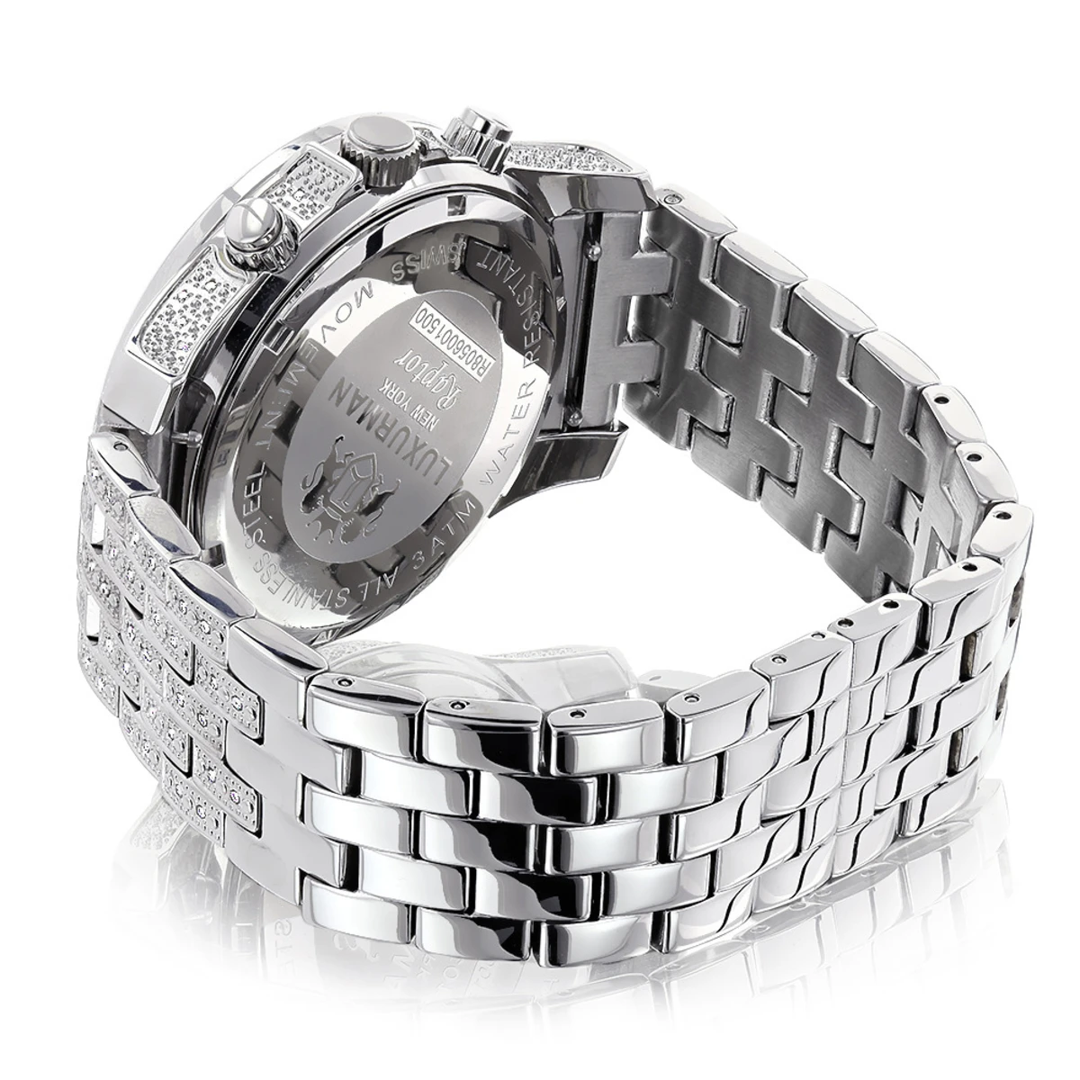 Iced Out Luxurman Men's Diamond Watch 1.25ct White MOP 2 Iced Out Luxurman Men's Diamond Watch 1.25ct White MOP - Image 2
