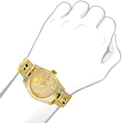 Iced Out Luxurman Tribeca Ladies Diamond Watch 18k Yellow Gold Plated -Luxurman iced out luxurman tribeca ladies diamond watch 18k yellow gold platedbod