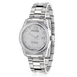 Iced Out Luxurman Women's Diamond Watch Tribeca 1.5ct