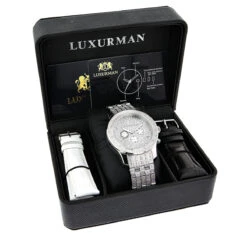 Iced Out Men's Diamond Watch By LUXURMAN 1 Carat -Luxurman iced out mens diamond watch by luxurman 1 carat 3 1