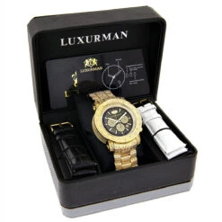 Iced Out Men's Diamond Watch Luxurman 2ct Yellow Gold Plated 8 Iced Out Men's Diamond Watch Luxurman 2ct Yellow Gold Plated -Luxurman iced out mens diamond watch luxurman 2ct yellow gold plated box