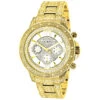 Iced Out Men's Luxurman Watch With Diamond Band 1.25ct Yellow Gold Plated