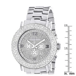 Iced Out Large Diamond Bezel Watch For Men Luxurman Escalade 6ct -Luxurman iced out watches large diamond luxurman mens watch 625ct ruler