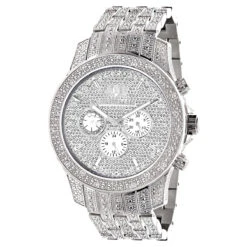Iced Out Luxurman Men's Diamond Watch 1.25ct